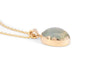 14k gold green moonstone necklace with scalloped bezel