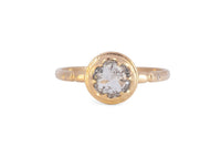 rose cut salt and pepper diamond engagement ring