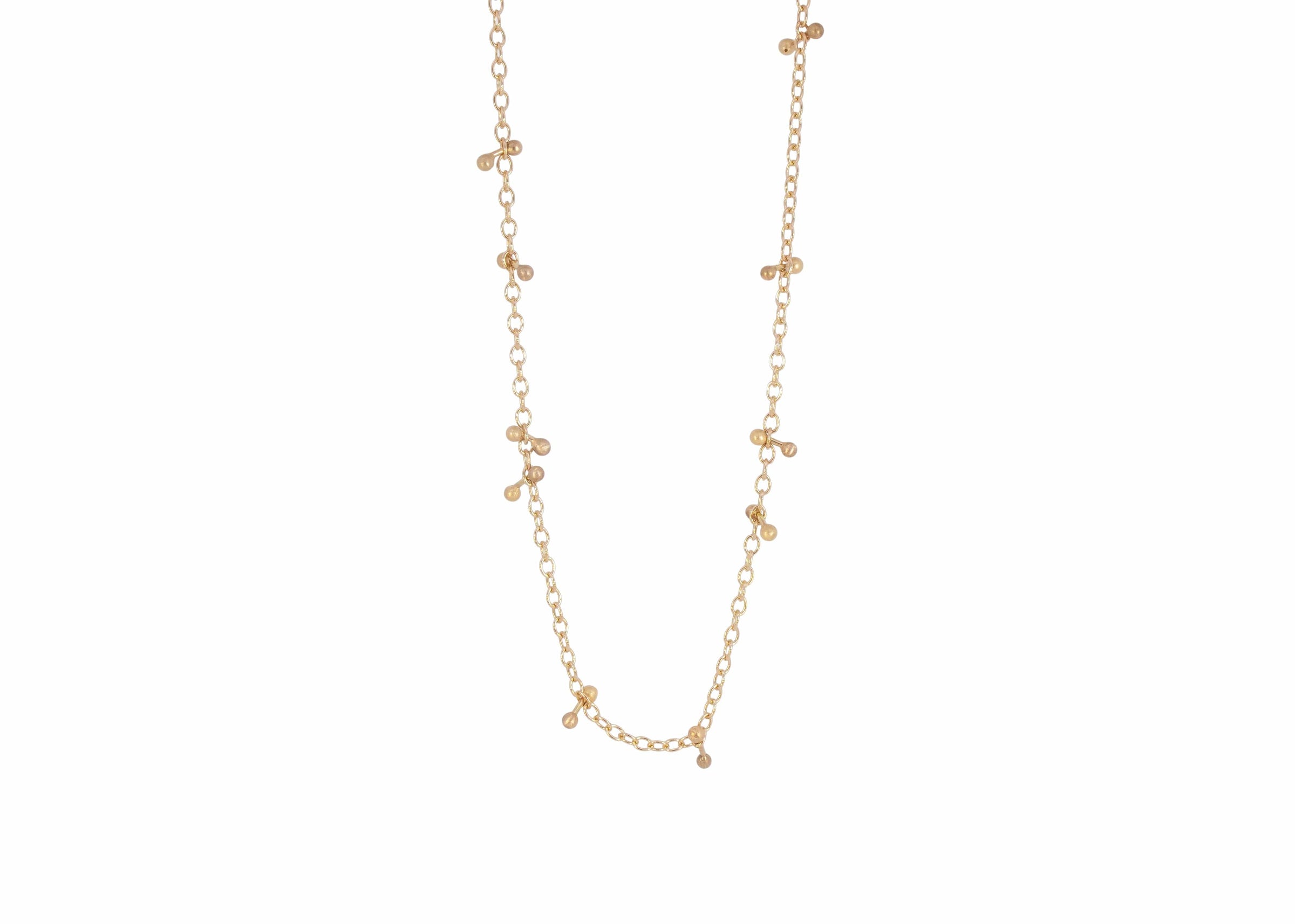 14k gold layering chain necklace with pins