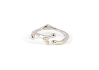 silver seaweed ring with diamond