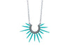 teal powder coated sea urchin spine necklace hawaii