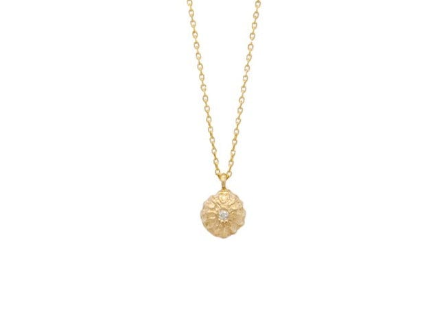 acacia seed gold and diamond necklace