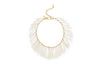 gold fringe style bracelet with slender white shells wire wrapped to chain