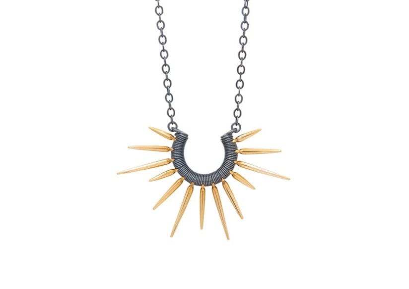 14k gold ocean inspired Urchin Necklace