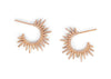 spiky rose gold sea urchin earrings with pave set diamonds