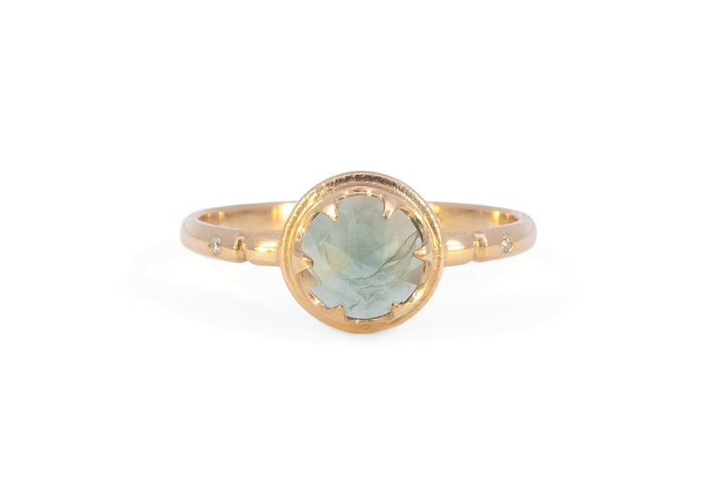 Atique Rind Rose Cut Montana Sapphire Engagement Ring | Salty Girl | Hawaii ...