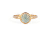 14k gold rose cut teal Montana sapphire ring with claw setting