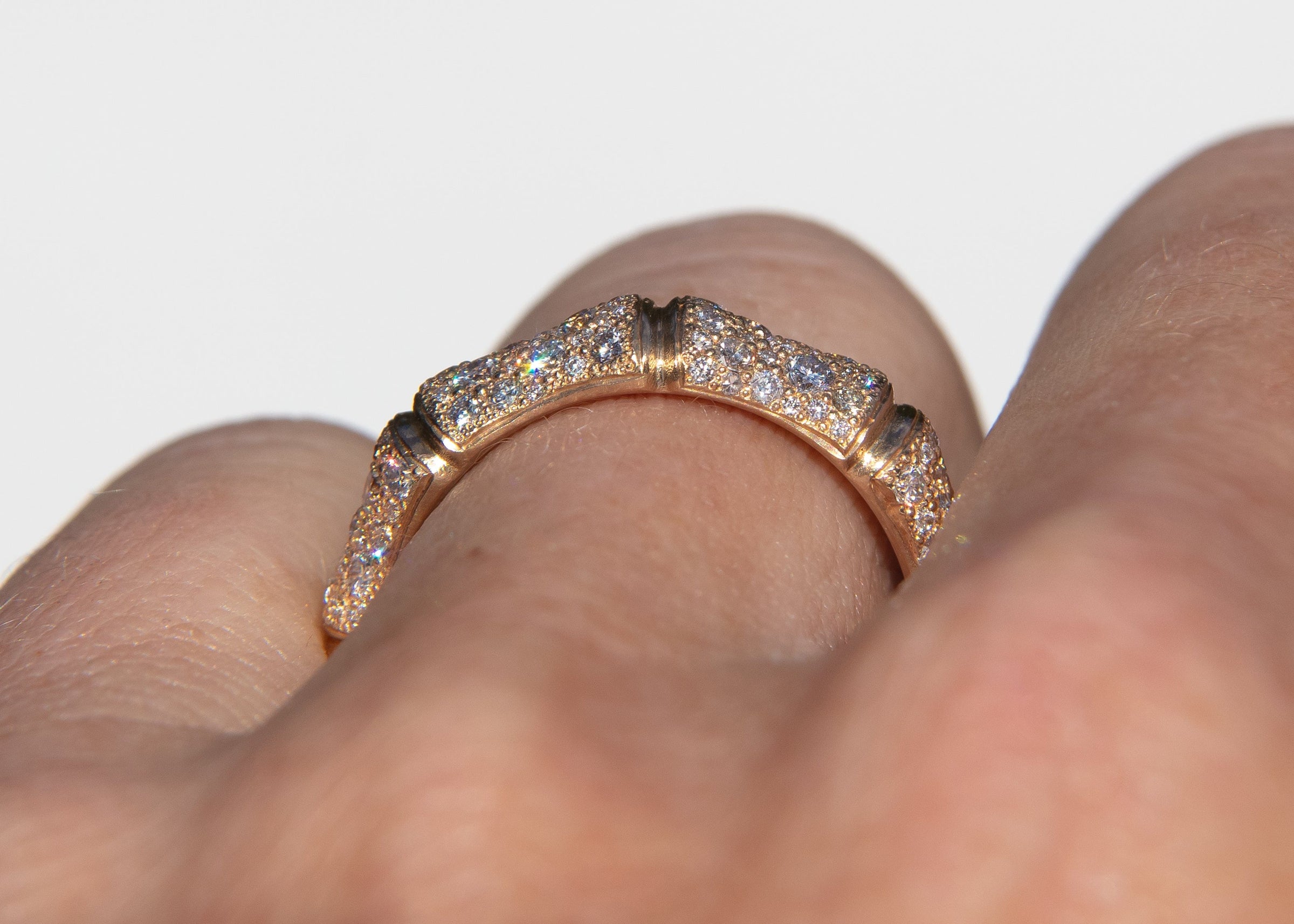 Bamboo Band with Pavé-Set Diamonds