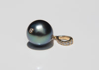Tahitian Pearl Charm w/Diamonds