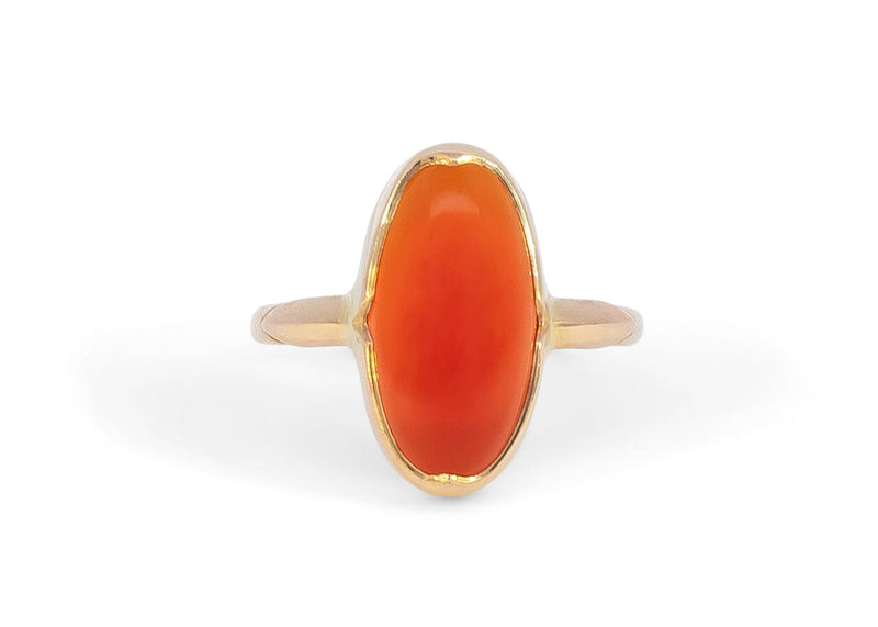 Handmade Beach Themed Ring | Oblong Carnelian | Salty Girl Jewelry