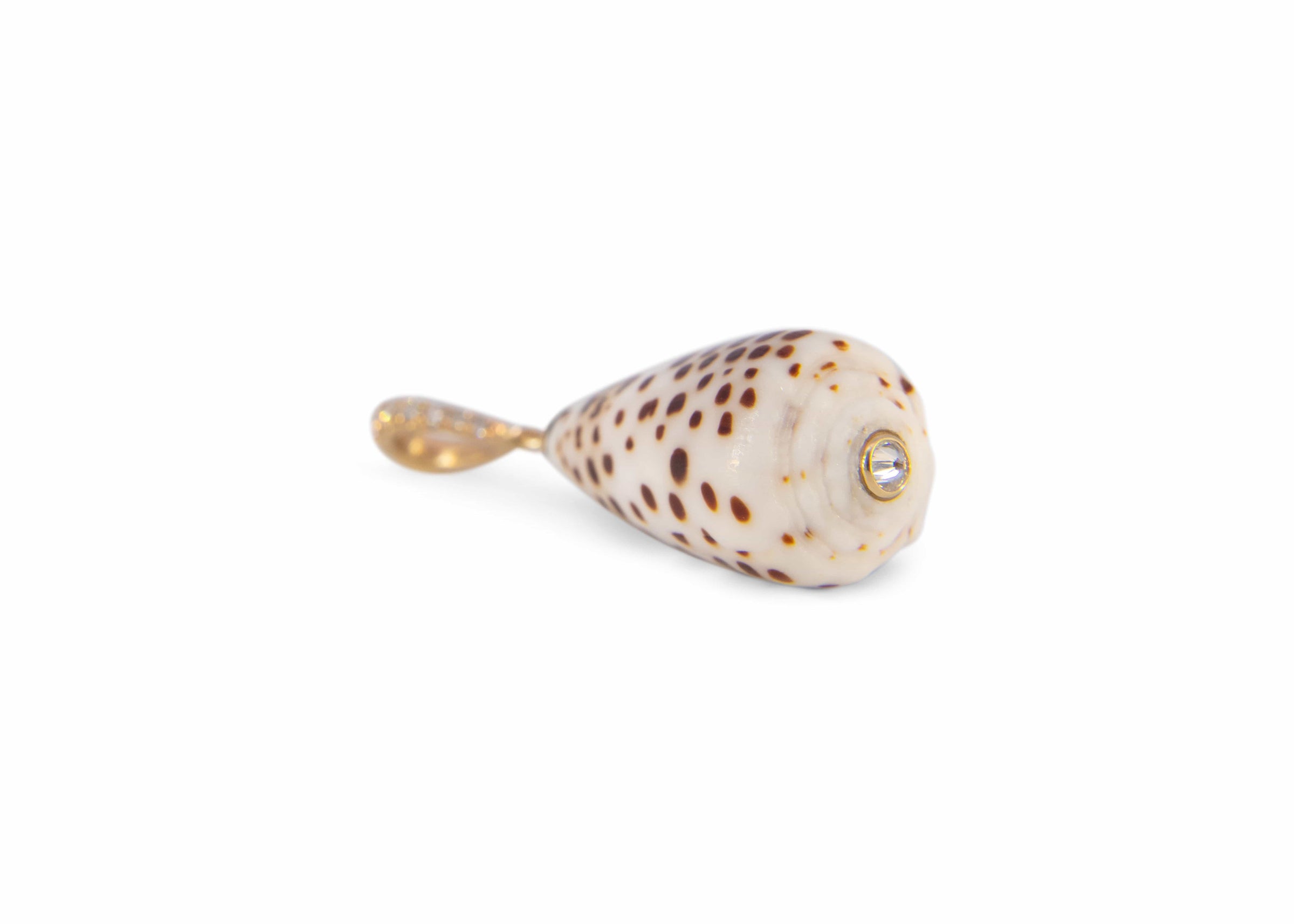 Large Cone Shell Charm w/Diamonds
