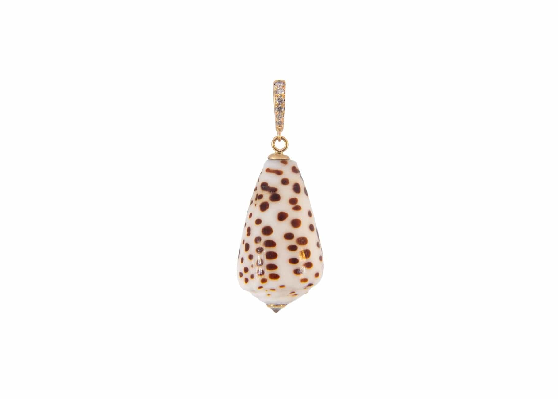 Large Cone Shell Charm w/Diamonds