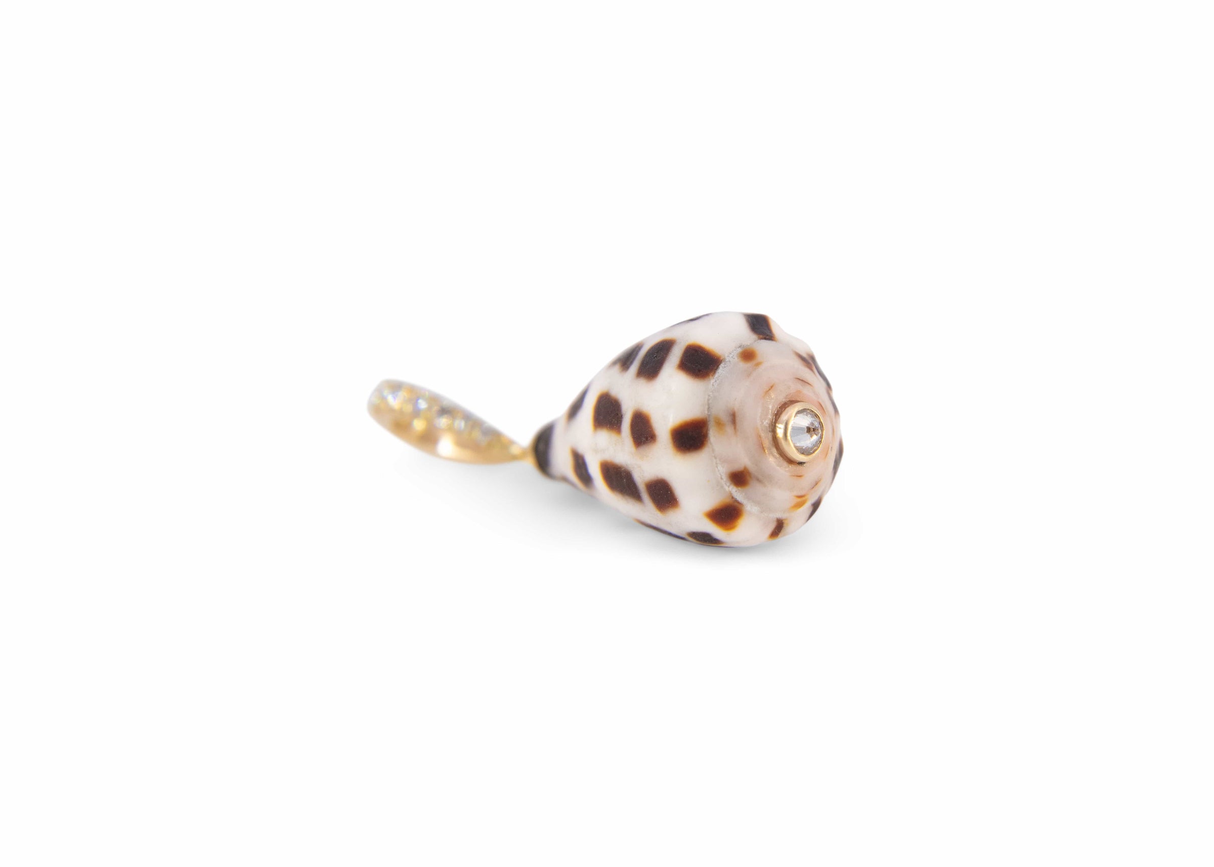 Medium Cone Shell Charm w/Diamonds