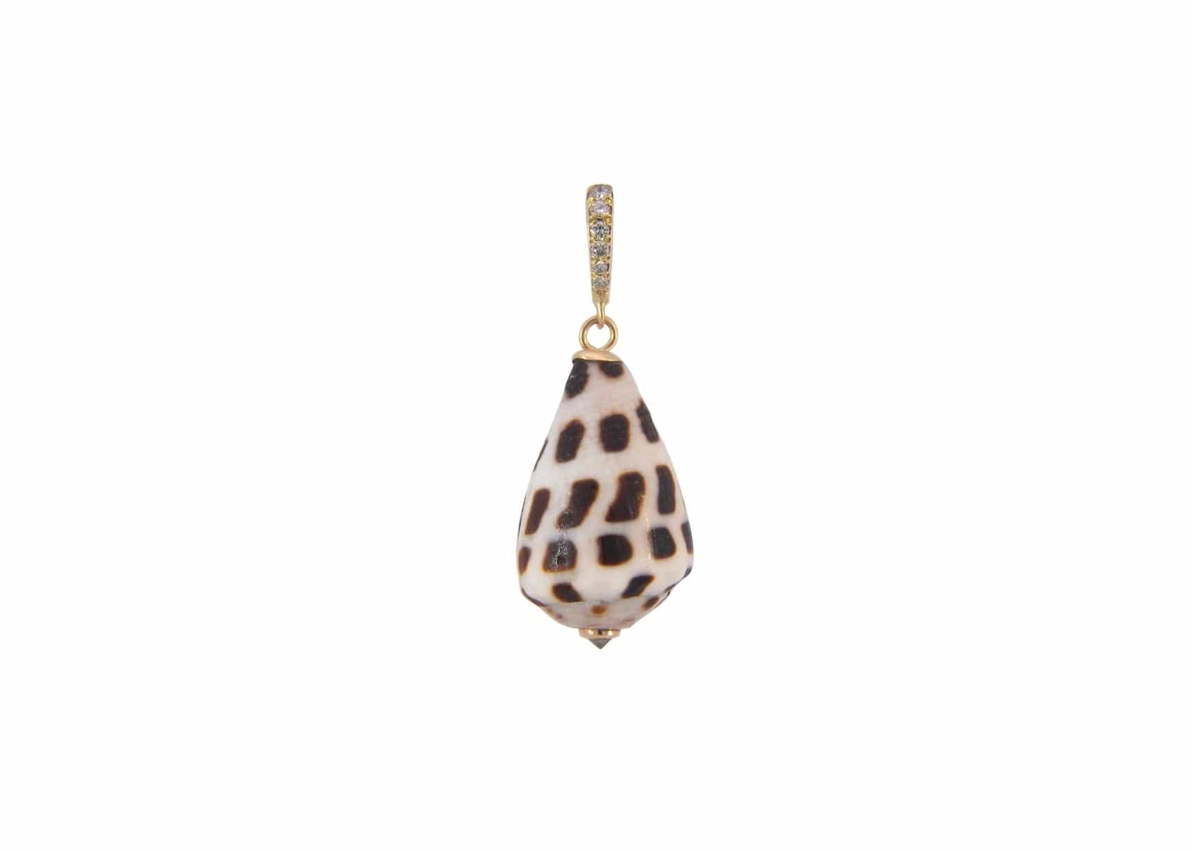 Medium Cone Shell Charm w/Diamonds