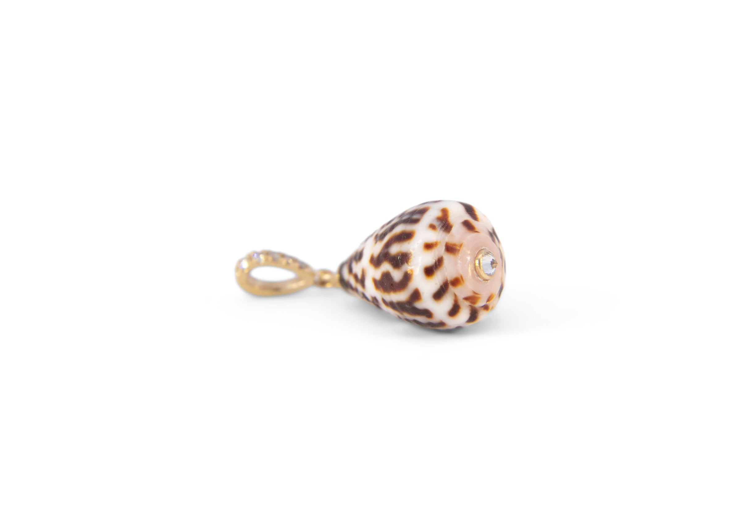 Small Cone Shell Charm w/Diamonds