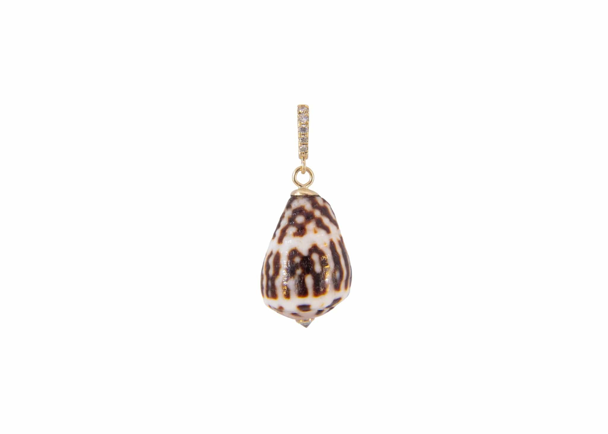 Small Cone Shell Charm w/Diamonds