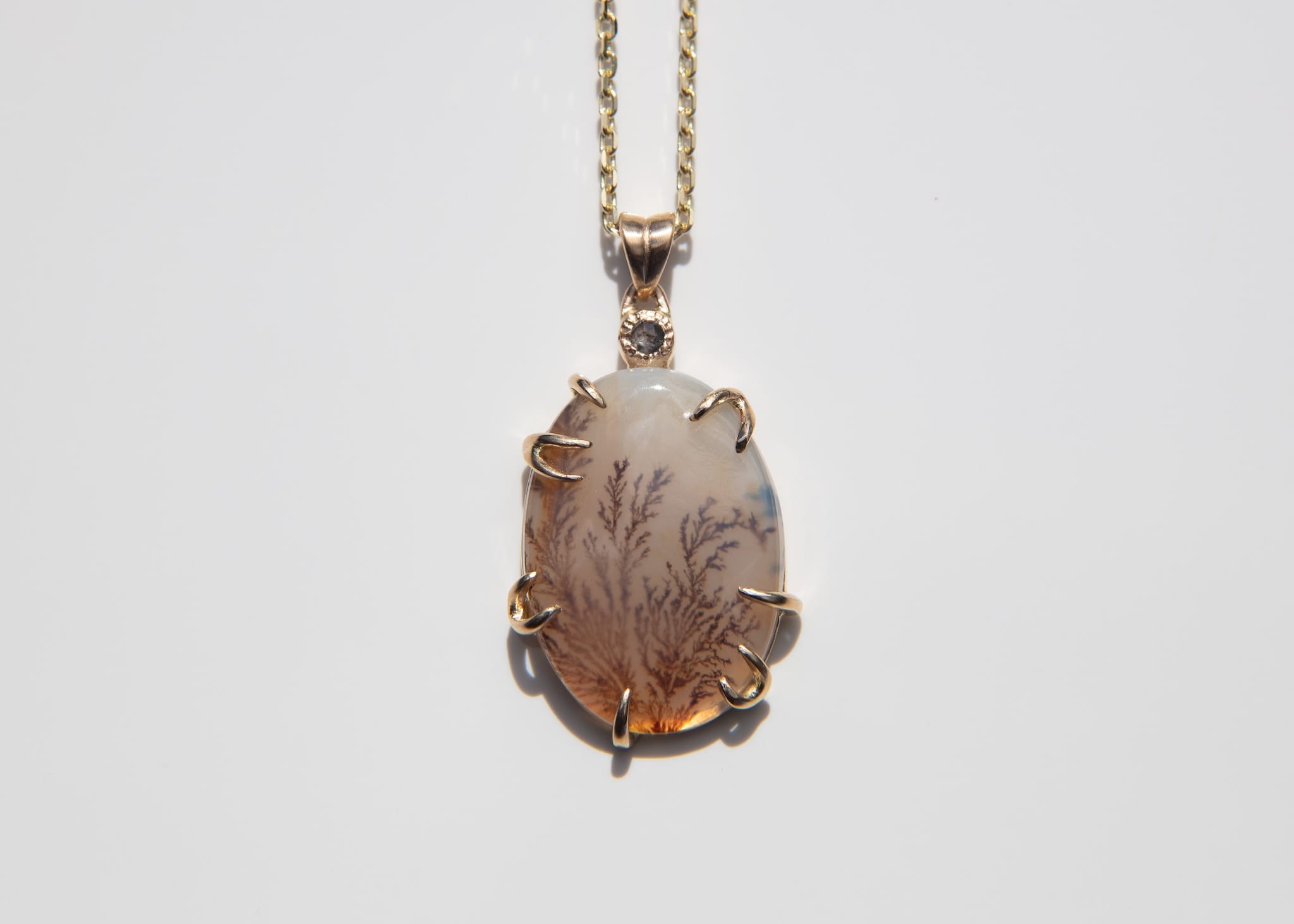 Dendritic Agate Coral Garden Necklace