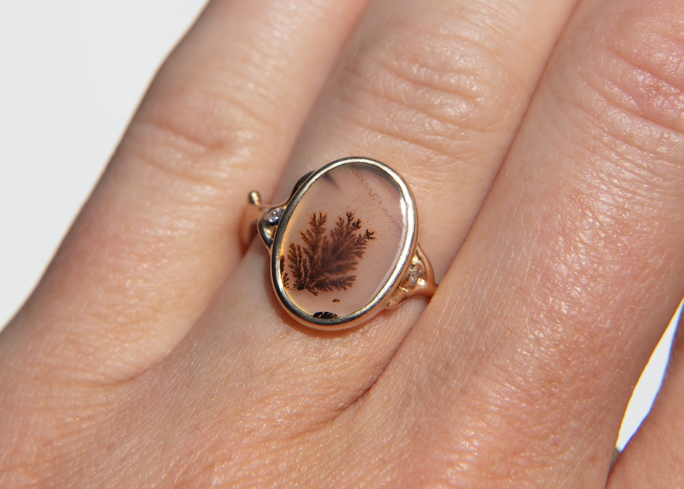 Dendritic Agate Coral Garden Ring