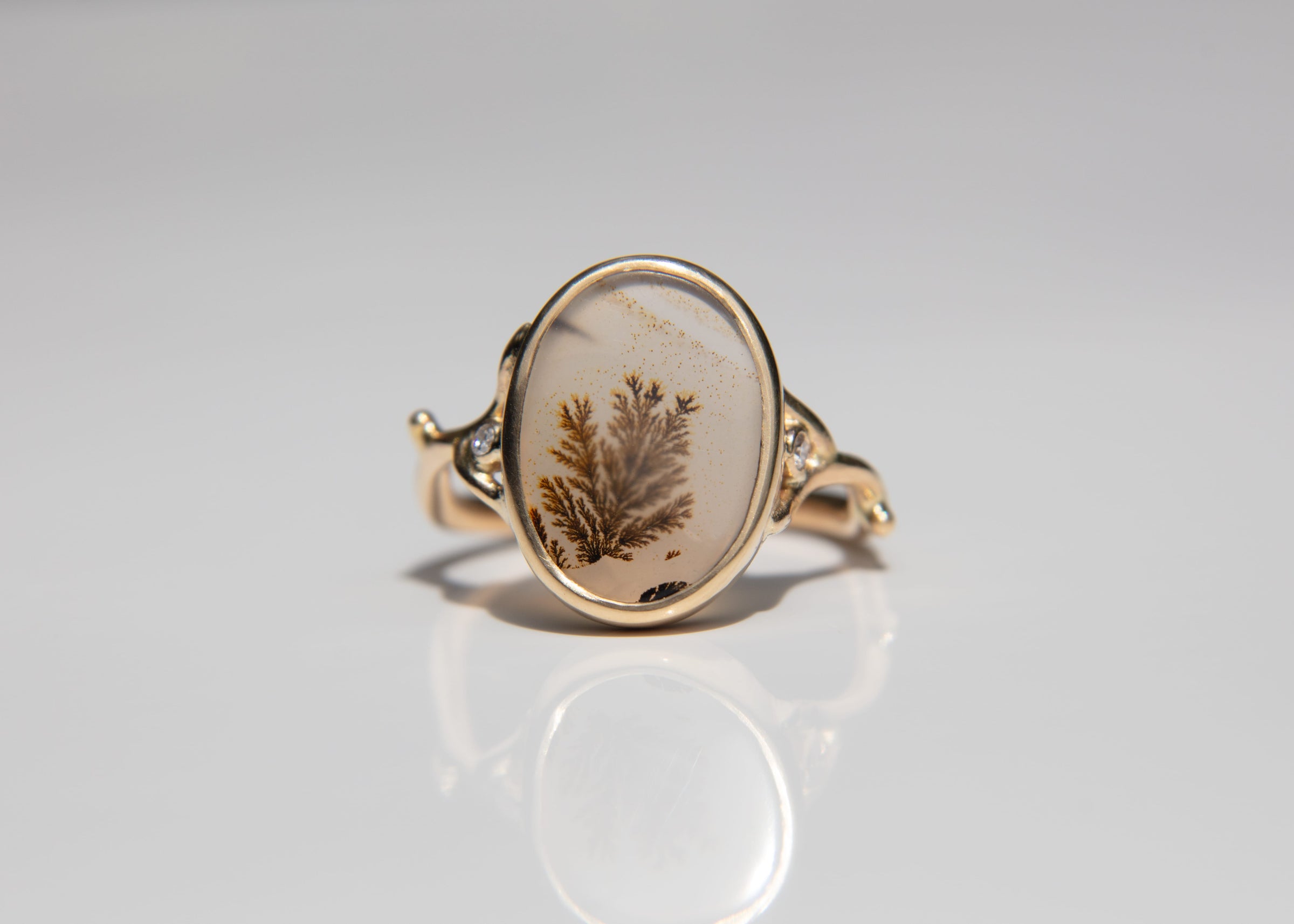 Dendritic Agate Coral Garden Ring