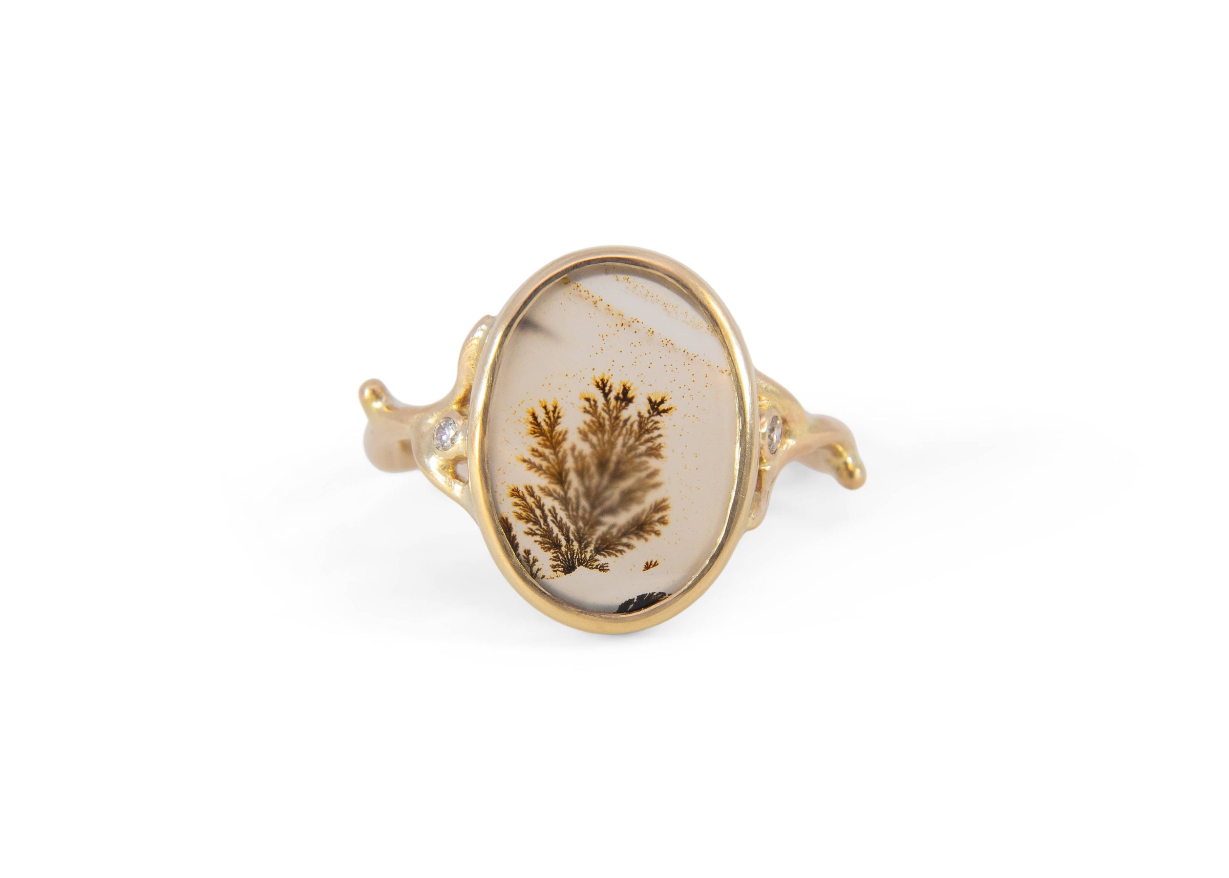 Dendritic Agate Coral Garden Ring