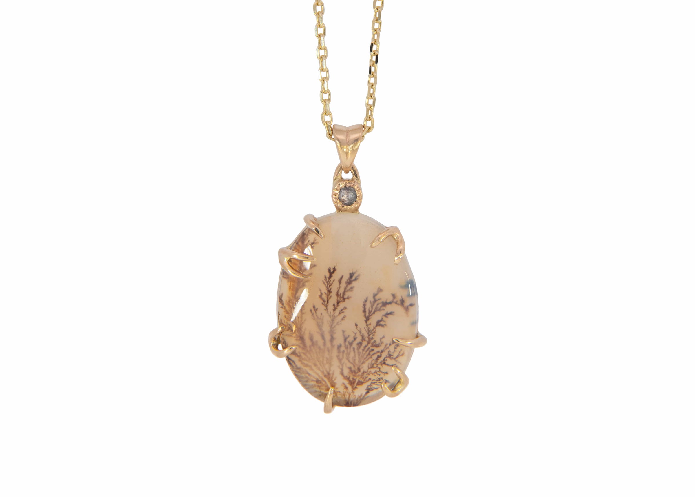 Dendritic Agate Coral Garden Necklace