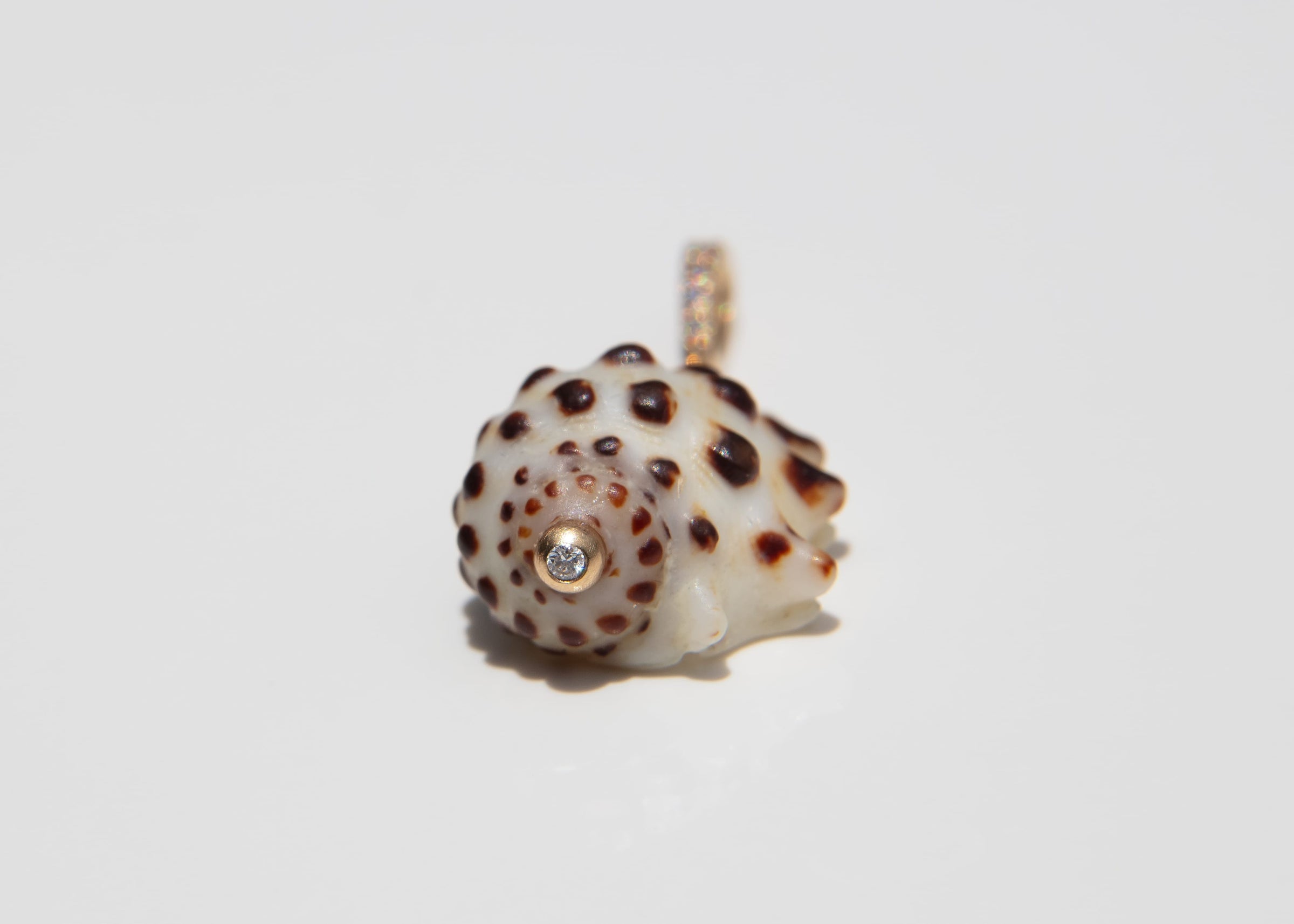 Drupe Shell Charm w/Diamonds