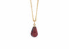 14k gold and red garnet pomegranate seed necklace