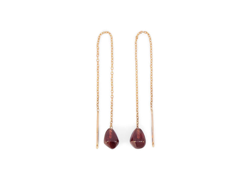 Garnet Threader Earrings | Pomegranate Earrings | Salty Girl Jewelry