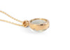 14k gold green moonstone necklace with scalloped bezel