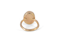 back of gold bezel set turquoise ring