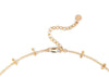 clasp of solid 14k gold layering necklace with pins in chain