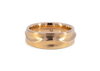 14k gold men's alternative wave wedding band