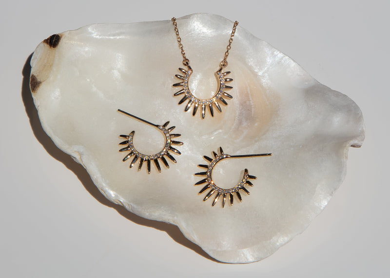 Mini Urchin Necklace with Pavé Diamonds