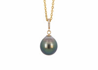 Tahitian Pearl Necklace w/Diamonds