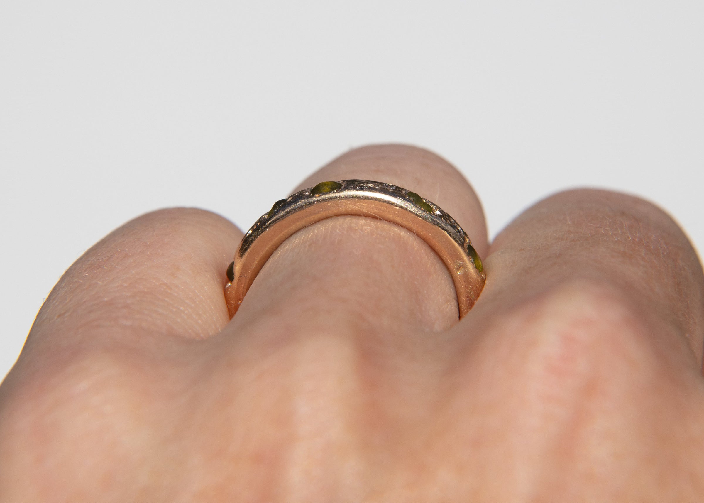 Sea Tumbled Olivine Lava Rock Band