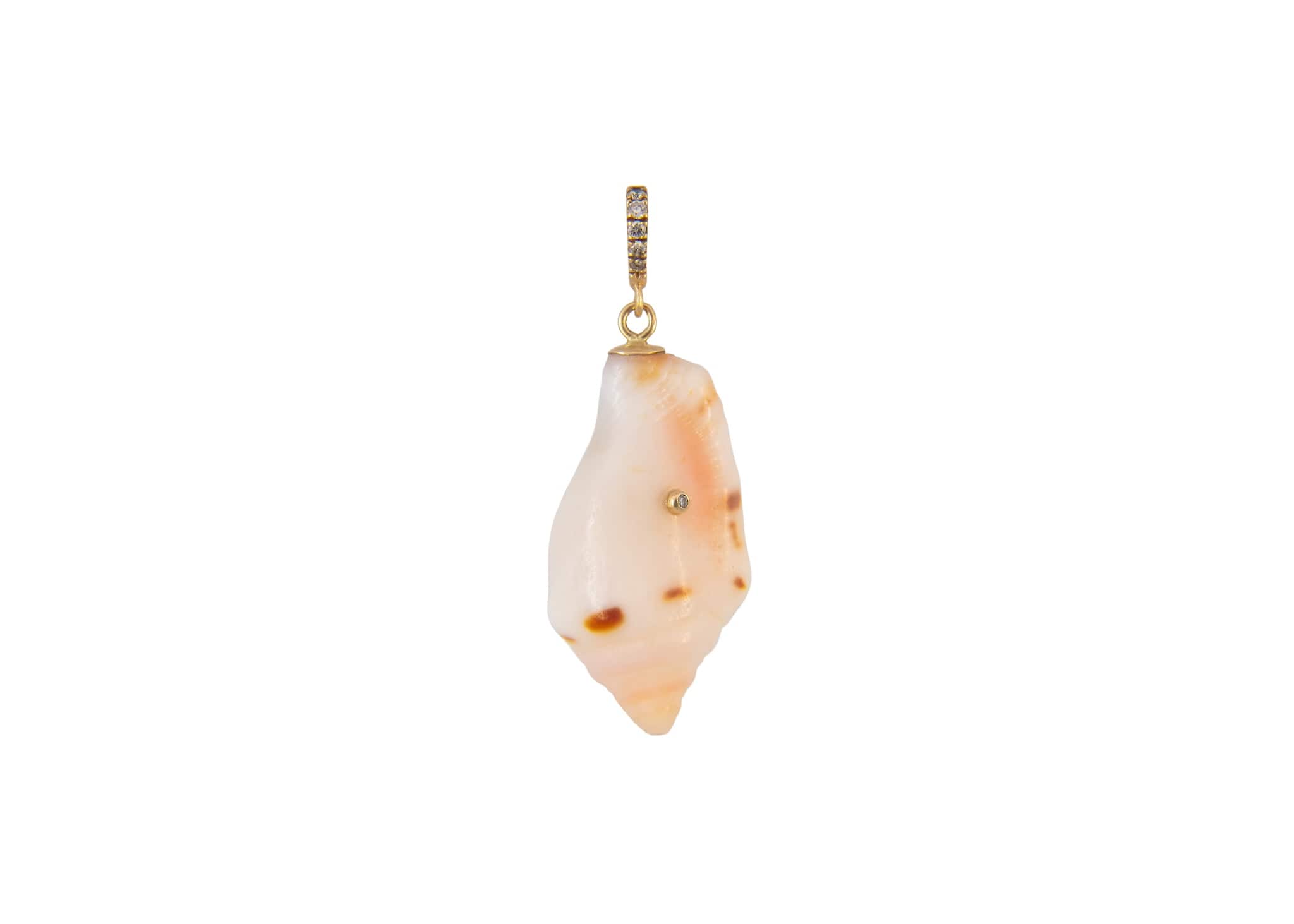 Pink Shell Charm w/Diamonds