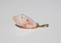 Pink Shell Charm w/Diamonds