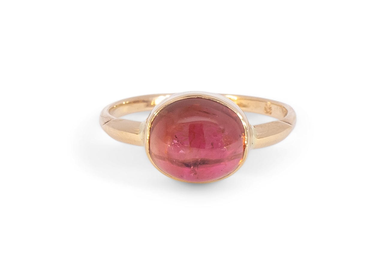 Handmade Pink tourmaline sale ring