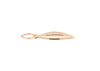 side view of 14k gold pomegranate leaf charm