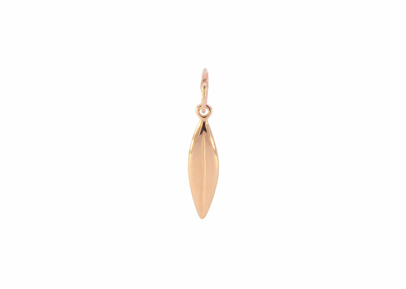 14k gold pomegranate leaf charm