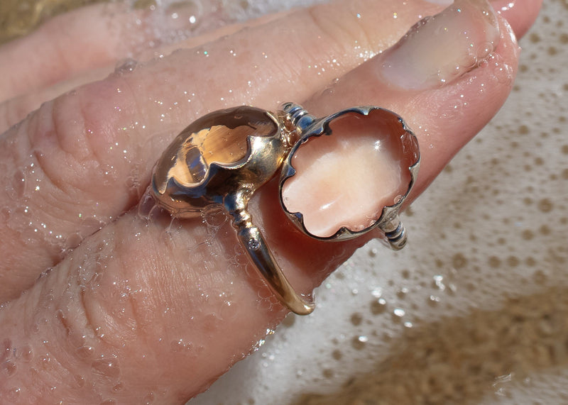 clear quartz crystal rings in water