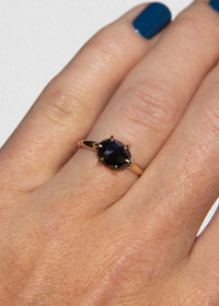 Rose Cut Salt & Pepper Diamond Arrow Ring