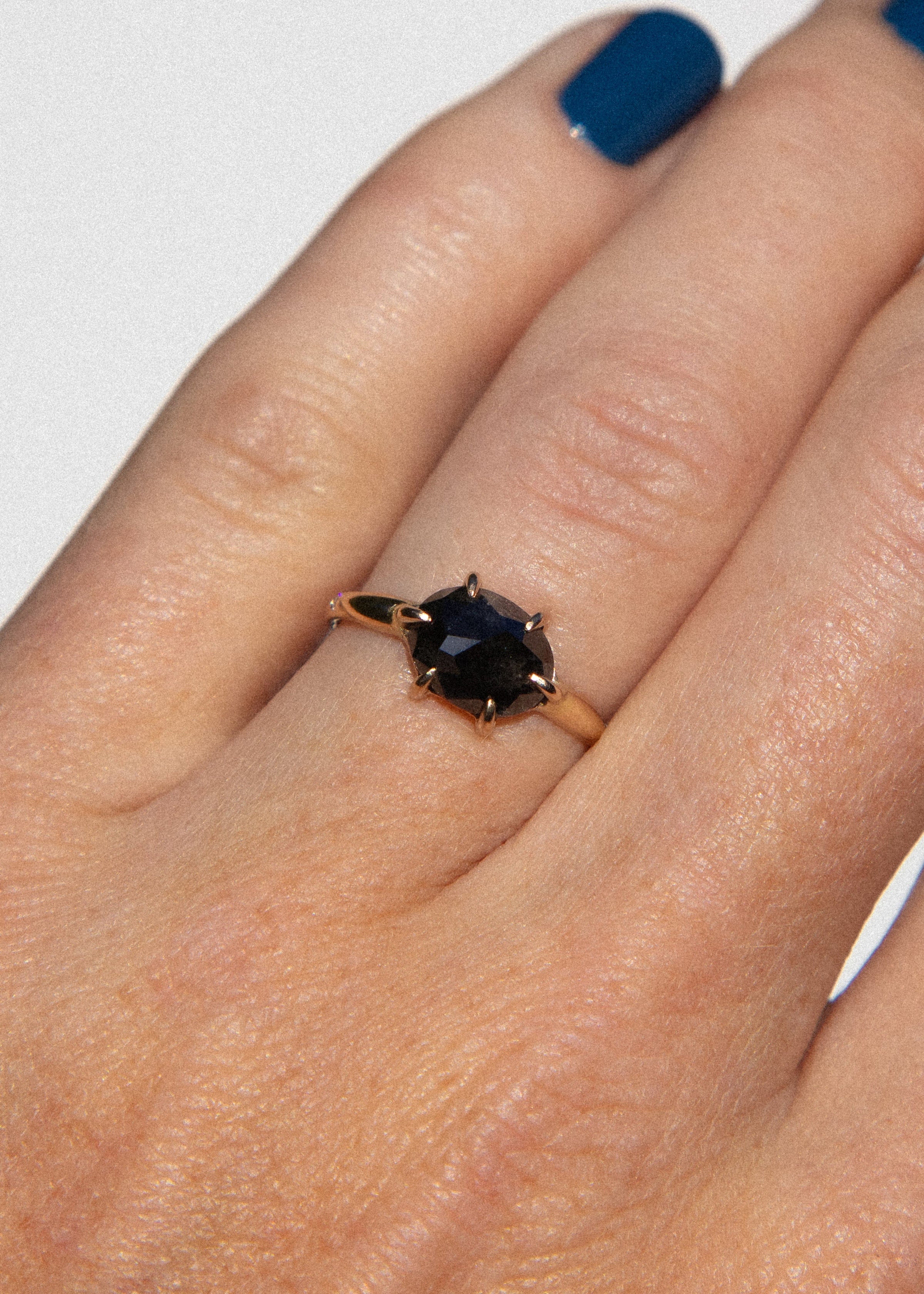 Rose Cut Salt & Pepper Diamond Arrow Ring