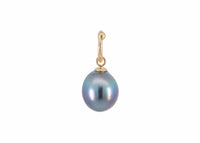 gold blue tahitian pearl charm