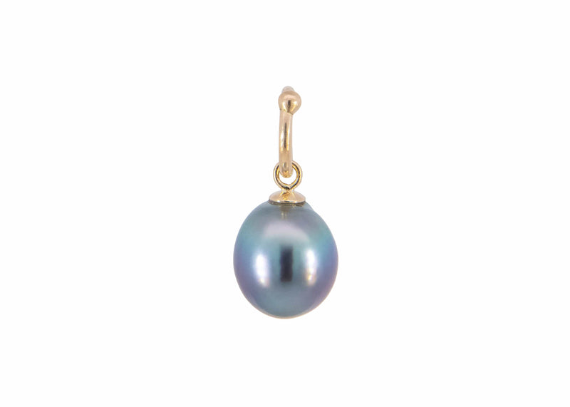 gold blue tahitian pearl charm