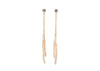 14k gold stick pearl cascade chain earrings with diamonds