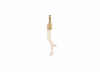 White Coral Charm w/Baguette Diamond