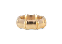 solid 14k gold wide bamboo ring