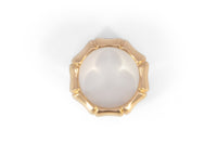 top view of solid 14k gold wide bamboo ring