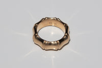 solid 14k gold wide bamboo ring